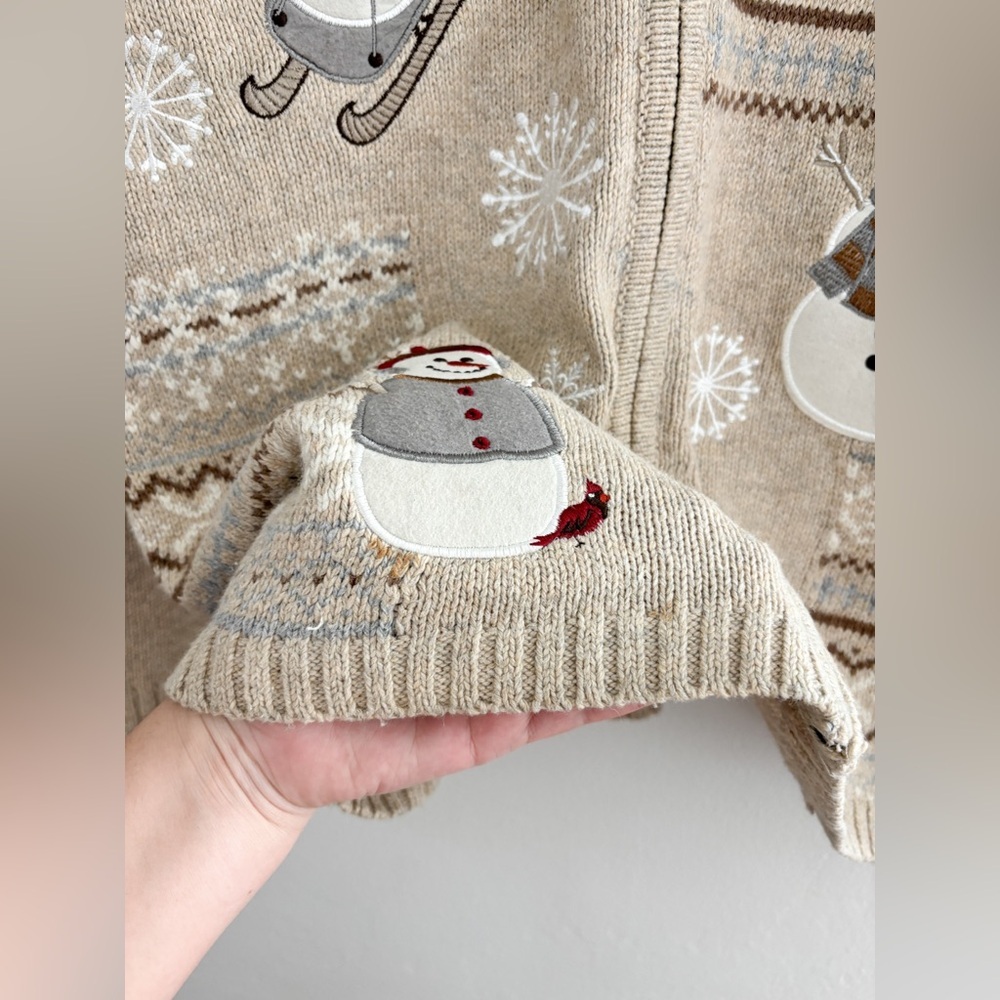 Vintage Croft & Barrow Snowman Cardigan - Picture 3 of 4